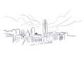 Oklahoma City usa America vector sketch city illustration line art