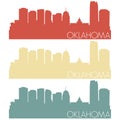 Oklahoma City USA Skyline Silhouette City Stamp Vector Color Vintage Set Logo Clip Art Illustration. Royalty Free Stock Photo