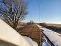 Oklahoma Dirt Road Painted with Snow