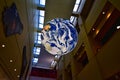 Oklahoma history museum large earth suspended fron the ceiling