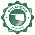 Oklahoma map vintage stamp. Royalty Free Stock Photo