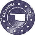 Oklahoma map vintage stamp. Royalty Free Stock Photo