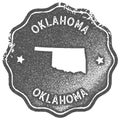 Oklahoma map vintage stamp. Royalty Free Stock Photo