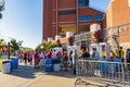Sunny view of the Gaylord Family Oklahoma Memorial Stadium during Homecoming parade event