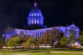 Oklahoma State Capital Building, Blue Lighting. Royalty Free Stock Photo