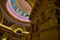 Oklahoma state capitol dome and column detail with paintings and ornate detail