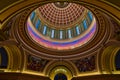 Oklahoma state capitol dome with paintings and ornate detail