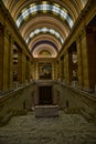 Oklahoma state capitol interior detail column lined corridor and staircase Royalty Free Stock Photo