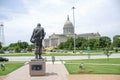 Oklahoma State Capitol with war memorial