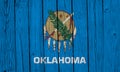 Oklahoma State Flag Over Wood Planks