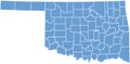 Oklahoma State map by counties