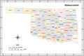 Oklahoma state outline administrative and political vector map in color