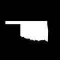 Oklahoma State Outline Vector Minimalist White on Black Design Royalty Free Stock Photo
