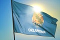 Oklahoma state of United States flag waving on the wind