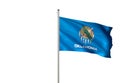 Oklahoma state of United States isolated white background flag waving realistic 3d illustration Royalty Free Stock Photo