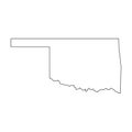 Oklahoma, state of USA - solid black outline map of country area. Simple flat vector illustration