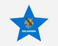 Oklahoma Star Flag. OK USA Five Point Star Shape State Flag. Oklahoman Okie US Banner Icon Symbol Vector Royalty Free Stock Photo