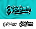 Oklahoma, vector hand lettering design Royalty Free Stock Photo