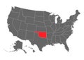 Oklahoma vector map. High detailed illustration. United state of America country