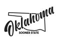 Oklahoma vector silhouette. Nickname inscription Sooner State. Image for US poster, banner, print, decor, United States of America