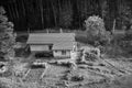 Okna, Ceska Lipa district, Czech republic - October 13, 2017: house in afternoon autumnal Macha`s landscape