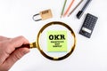 OKR objective key result. Business, Goals and Development concept