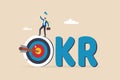 OKR, objective and key result framework to measure success and improvement, goal setting or define measurable target for business Royalty Free Stock Photo