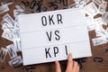 OKR Versus KPI Royalty Free Stock Photo