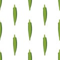 Okra, ochro, ladies fingers. Seamless Patterns Royalty Free Stock Photo