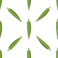 Okra, ochro, ladies fingers. Seamless Patterns Royalty Free Stock Photo