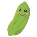 Okra with cute face. Vector Royalty Free Stock Photo