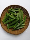 Okra, green vegetables