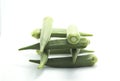 Okra is a healthy food that Japanese and Koreans and Europeans eat. and as herbs on white background isolated