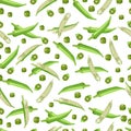 Okra. Lady finger. Gumbo Seamless background. Exotic vegetables. Organic and healthy, diet and vegetarian food. Vector