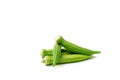 Okra, Lady& x27;s Finger isolated on white background with clipping p Royalty Free Stock Photo
