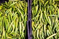 Okra for sale at the famous and grandiose SÃÂ£o Joaquim fair Royalty Free Stock Photo