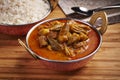 Okra Stew with white rice Khoresht Bamia or lady finger curry served in dish isolated on table side view of middle east food Royalty Free Stock Photo