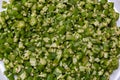 Okra, Okro Ila freshly diced and ready for use