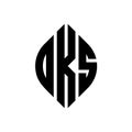 OKS circle letter logo design with circle and ellipse shape. OKS ellipse letters with typographic style. The three initials form a Royalty Free Stock Photo