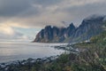 Okshornan, Bull Horns range in Senja, Norway Royalty Free Stock Photo