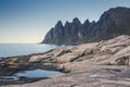 Okshornan, Bull Horns range in Senja, Norway Royalty Free Stock Photo