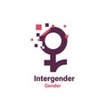 sign for intergender, pixel gender image logo icon