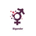 sign for bigender, pixel gender image logo