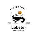 lobster logo vector outline silhouette art icon Royalty Free Stock Photo