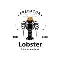 lobster logo vector outline silhouette art icon Royalty Free Stock Photo