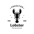 lobster logo vector outline silhouette art icon Royalty Free Stock Photo