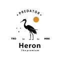 vintage retro hipster heron fish logo Royalty Free Stock Photo