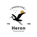 vintage retro hipster heron fish logo vector Royalty Free Stock Photo