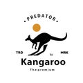 vintage retro hipster kangaroo logo