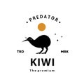 vintage retro hipster kiwi logo vector